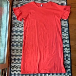 Coral old navy dress with flutter sleeves!